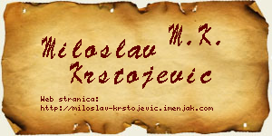 Miloslav Krstojević vizit kartica